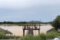 Trạm bơm Hoằng Khánh cũ, tại K29+515 đê tả sông Mã, Thanh Hóa. (Ảnh: Hoa Mai/TTXVN)