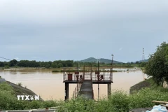 Trạm bơm Hoằng Khánh cũ, tại K29+515 đê tả sông Mã, Thanh Hóa, có vai trò quan trọng trong cả tưới tiêu và phòng chống lũ lụt, hiện đã xuống cấp nghiêm trọng. (Ảnh: Hoa Mai/TTXVN)