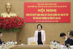 Bí thư Trung ương Đảng, Phó Thủ tướng Chính phủ Phạm Thị Thanh Trà phát biểu tại hội nghị. (Ảnh: Đinh Thùy/TTXVN)