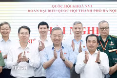Tổng Bí thư, Chủ tịch nước Tô Lâm và các đại biểu. (Ảnh: Thống Nhất/TTXVN)