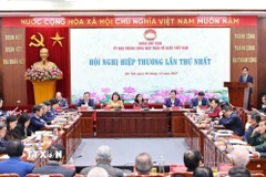 Đoàn Chủ tịch Ủy ban Trung ương Mặt trận Tổ quốc Việt Nam tổ chức Hội nghị hiệp thương lần thứ nhất để thảo luận về cơ cấu, thành phần, số lượng người của các cơ quan, tổ chức, đơn vị ở Trung ương được giới thiệu ứng cử đại biểu Quốc hội khóa XVI ngày 4/12/2025. (Ảnh: Minh Đức/TTXVN)