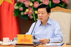 Phó Thủ tướng Trần Hồng Hà phát biểu chỉ đạo. (Ảnh: TTXVN phát)