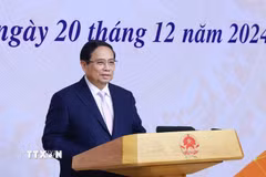 Thủ tướng Phạm Minh Chính chủ trì Hội nghị triển khai nhiệm vụ ngoại giao kinh tế năm 2025. (Ảnh: Dương Giang/TTXVN)