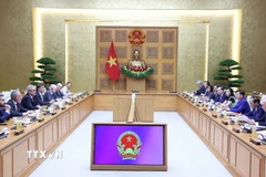 Quang cảnh buổi làm việc. (Ảnh: Văn Điệp/TTXVN)