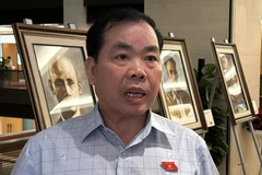 Đại biểu Nguyễn Quang Huân (đoàn Bình Dương) trả lời phỏng vấn. (Ảnh: Hải Ngọc/TTXVN)