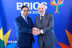 Thủ tướng Phạm Minh Chính hội đàm Tổng thống Cộng hòa Liên bang Brazil Lula da Silva. (Ảnh: Dương Giang/TTXVN)
