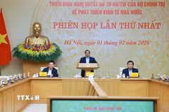 Thủ tướng Phạm Minh Chính chủ trì Phiên họp lần thứ nhất của Ban Chỉ đạo về phát triển kinh tế nhà nước. (Ảnh: Dương Giang/TTXVN)