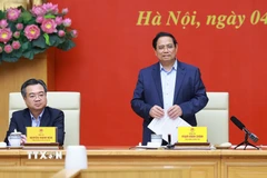 Bí thư Đảng ủy, Thủ tướng Chính phủ Phạm Minh Chính phát biểu. (Ảnh: Dương Giang/TTXVN)