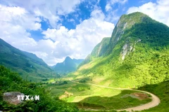 Thung lũng Xuân Trường nằm trong vùng Công viên Địa chất Toàn cầu UNESCO Non nước Cao Bằng. (Ảnh: TTXVN phát)