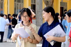 Thí sinh dự thi lớp 10. (Ảnh: Hoàng Hùng/TTXVN)