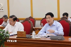 Chủ tịch nước Lương Cường phát biểu chỉ đạo tại buổi làm việc của Bộ Chính trị với Ban Thường vụ Thành ủy Huế. (Ảnh: Lâm Khánh/TTXVN)