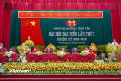 Đoàn Chủ tịch Đại hội. (Ảnh: Nguyễn Thảo/Vietnam+)