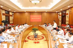 Phiên họp thứ Nhất của Ban Chỉ đạo Trung ương về sơ kết 1 năm vận hành bộ máy của hệ thống chính trị và chính quyền địa phương 2 cấp. (Ảnh: Phương Hoa/TTXVN)