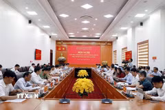 Quang cảnh buổi làm việc. (Ảnh: Quý Trung/TTXVN)