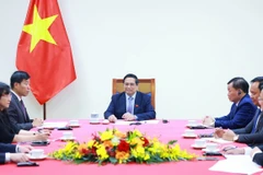 Thủ tướng Phạm Minh Chính điện đàm với Thủ tướng Australia Anthony Albanese. (Ảnh: Dương Giang/TTXVN)