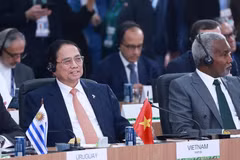 Thủ tướng Phạm Minh Chính tham dự và phát biểu tại Phiên thảo luận cấp cao về chủ đề: 'Môi trường, COP 30 và Y tế toàn cầu' trong khuôn khổ Hội nghị BRICS mở rộng năm 2025. (Ảnh: Dương Giang/TTXVN)