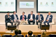 Doanh nghiệp hai nước chia sẻ về tiềm năng hợp tác và tiến hành các phiên kết nối giao thương. (Ảnh: Hữu Chiến/TTXVN)