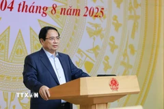 Thủ tướng Phạm Minh Chính chủ trì phiên họp lần thứ hai của Ban Chỉ đạo Quốc gia về phát triển ngành công nghiệp bán dẫn. (Ảnh: Dương Giang/TTXVN)