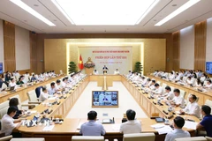 Phiên họp lần thứ hai của Ban Chỉ đạo Quốc gia về phát triển ngành công nghiệp bán dẫn. (Ảnh: Dương Giang/TTXVN)