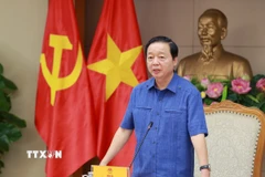Phó Thủ tướng Trần Hồng Hà phát biểu chỉ đạo. (Ảnh: Văn Điệp/TTXVN)