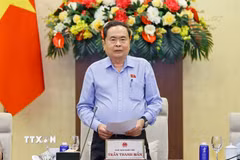 Chủ tịch Quốc hội Trần Thanh Mẫn phát biểu bế mạc phiên họp. (Ảnh: Doãn Tấn/TTXVN)