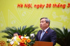 Chủ tịch UBND thành phố Hà Nội Vũ Đại Thắng. (Ảnh: Văn Điệp/TTXVN)