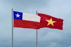 Quốc kỳ Việt Nam và quốc kỳ Chile.