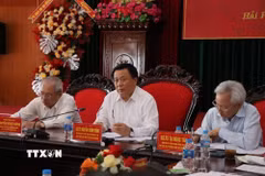 Giáo sư-Tiến sỹ Nguyễn Xuân Thắng, Ủy viên Bộ Chính trị, Chủ tịch Hội đồng Lý luận Trung ương, Giám đốc Học viện Chính trị Quốc gia Hồ Chí Minh chủ trì kỳ họp. (Ảnh: Mạnh Minh/TTXVN)