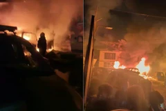 Hiện trường vụ nổ ở Đồn cảnh sát Nowgam. (Nguồn: NDTV)