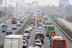 Không khí Hà Nội vẫn ở mức không tốt với nhóm nhạy cảm. (Ảnh: Phạm Kiên/TTXVN)