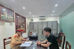 Tài xế Y tại cơ quan công an.