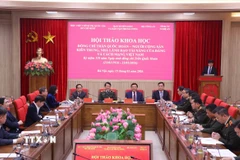 Hội thảo khoa học với chủ đề: “Đồng chí Trần Quốc Hoàn - Người Cộng sản kiên trung, nhà lãnh đạo tài năng của Đảng và Cách mạng Việt Nam." (Ảnh: Văn Điệp/TTXVN)