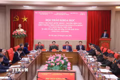 Hội thảo khoa học với chủ đề: “Đồng chí Trần Quốc Hoàn - Người Cộng sản kiên trung, nhà lãnh đạo tài năng của Đảng và Cách mạng Việt Nam." (Ảnh: Văn Điệp/TTXVN)