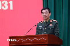 Phó Thủ tướng, Bộ trưởng Quốc phòng Phan Văn Giang. (Ảnh: Trần Trang/TTXVN)