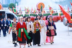 Các đại biểu đến dự Đại hội Thi đua yêu nước lần thứ XI. (Ảnh: Dương Giang/TTXVN)