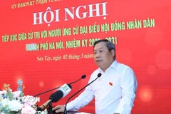 Chủ tịch Ủy ban nhân dân thành phố Hà Nội Vũ Đại Thắng. (Ảnh: Hùng Mạnh/TTXVN)