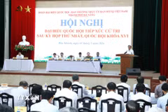 Quang cảnh buổi tiếp xúc cử tri. (Ảnh: Phương Hoa/TTXVN)