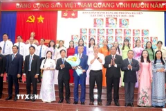 Ban Chấp hành Đảng bộ phường Hà Tiên nhiệm kỳ 2025-2030. (Ảnh: Lê Huy Hải/TTXVN)