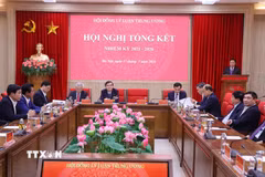 Hội đồng Lý luận Trung ương tổng kết nhiệm kỳ 2021-2026. (Ảnh: Văn Điệp/TTXVN)