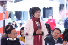 Tổng Giám đốc Thông tấn xã Việt Nam Vũ Việt Trang phát biểu tại hội nghị. (Ảnh: Phương Hoa/TTXVN)