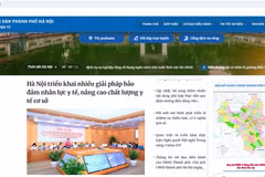 Giao diện Cổng Thông tin điện tử thành phố Hà Nội. 