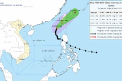 Vị trí và đường đi của bão số 14. (Nguồn: Trung tâm Dự báo Khí tượng Thủy văn Quốc gia)