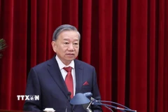 Tổng Bí thư Tô Lâm phát biểu khai mạc Hội nghị lần thứ mười ba, Ban Chấp hành Trung ương Đảng khóa XIII. (Ảnh: Thống Nhất/TTXVN)