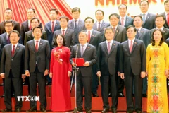 Ông Vũ Đại Thắng phát biểu nhận nhiệm vụ. (Ảnh: Văn Đức/TTXVN)