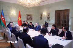 Tổng Bí thư Tô Lâm hội kiến Thủ tướng Azerbaijan Ali Asadov. (Ảnh: Thống Nhất/TTXVN)