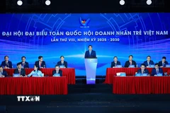 Thủ tướng Phạm Minh Chính phát biểu chỉ đạo Đại hội đại biểu toàn quốc Hội Doanh nhân trẻ Việt Nam lần thứ VIII, nhiệm kỳ 2025-2030. (Ảnh: Dương Giang/TTXVN)