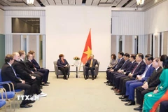 Tổng Bí thư Tô Lâm tiếp Chủ tịch Đảng Cộng sản Phần Lan Tiina Sandberg. (Ảnh: Thống Nhất/TTXVN)