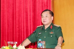 Thượng tướng Hoàng Xuân Chiến phát biểu chỉ đạo. (Ảnh: Trọng Đức/TTXVN)