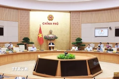 Phiên họp Chính phủ chuyên đề về xây dựng pháp luật tháng Tám. (Ảnh: Dương Giang/TTXVN)