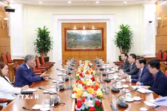 Quang cảnh buổi tiếp. (Ảnh: Phương Hoa/TTXVN)